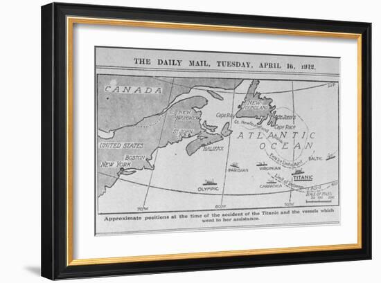 Titanic Location Map-null-Framed Giclee Print