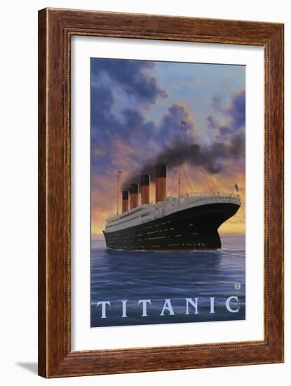 Titanic Scene - White Star Line-Lantern Press-Framed Art Print