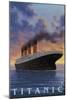 Titanic Scene - White Star Line-Lantern Press-Mounted Art Print