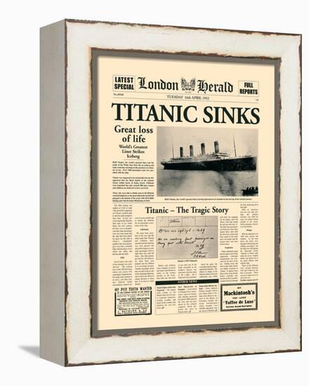 Titanic Sinks-The Vintage Collection-Framed Stretched Canvas