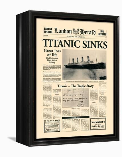 Titanic Sinks-The Vintage Collection-Framed Stretched Canvas