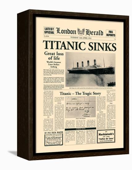 Titanic Sinks-The Vintage Collection-Framed Stretched Canvas