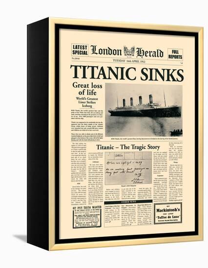 Titanic Sinks-The Vintage Collection-Framed Stretched Canvas