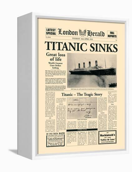 Titanic Sinks-The Vintage Collection-Framed Stretched Canvas