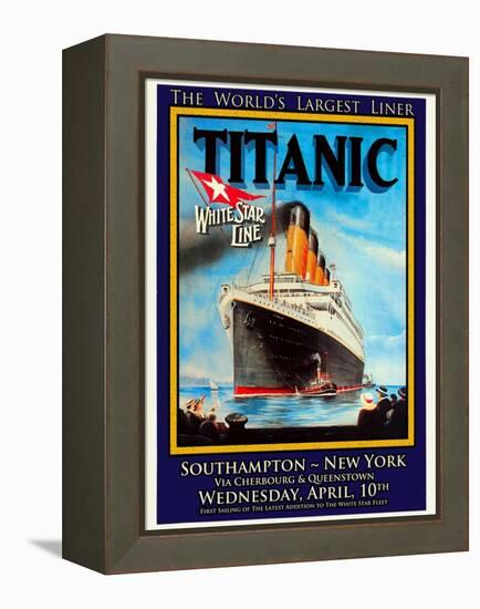 Titanic White Star Line Travel Poster 1-Jack Dow-Framed Premier Image Canvas