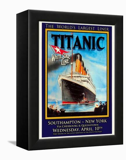 Titanic White Star Line Travel Poster 1-Jack Dow-Framed Premier Image Canvas