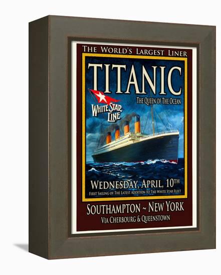 Titanic White Star Line Travel Poster 2-Jack Dow-Framed Premier Image Canvas