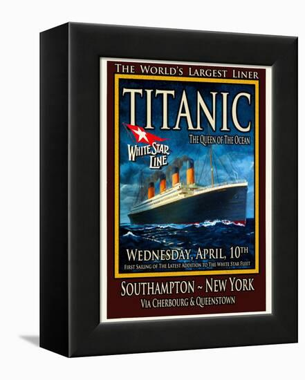Titanic White Star Line Travel Poster 2-Jack Dow-Framed Premier Image Canvas