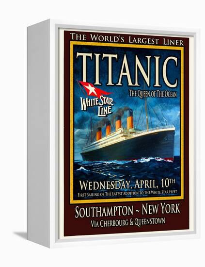 Titanic White Star Line Travel Poster 2-Jack Dow-Framed Premier Image Canvas