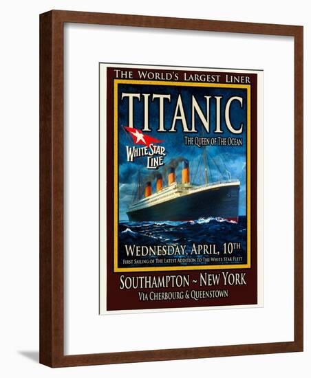 Titanic White Star Line Travel Poster 2-Jack Dow-Framed Giclee Print