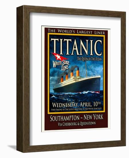 Titanic White Star Line Travel Poster 2-Jack Dow-Framed Giclee Print