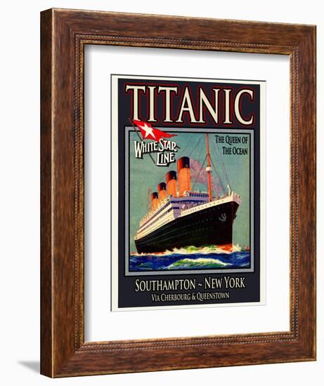 Titanic White Star Line Travel Poster 3-Jack Dow-Framed Giclee Print