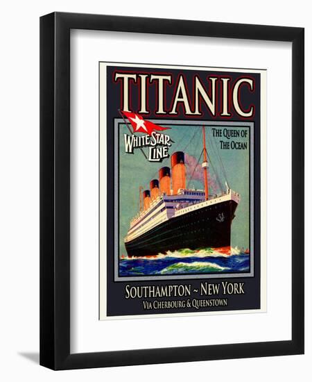 Titanic White Star Line Travel Poster 3-Jack Dow-Framed Giclee Print