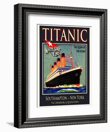 Titanic White Star Line Travel Poster 3-Jack Dow-Framed Giclee Print