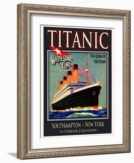 Titanic White Star Line Travel Poster 3-Jack Dow-Framed Giclee Print