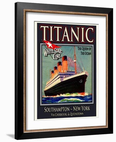 Titanic White Star Line Travel Poster 3-Jack Dow-Framed Giclee Print