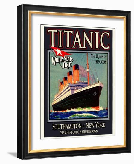 Titanic White Star Line Travel Poster 3-Jack Dow-Framed Giclee Print