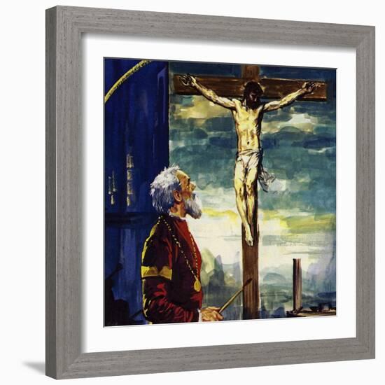 Titian Painted Many Pictures for King Phillip II of Spain, Including His Famous Crucifixion-Luis Arcas Brauner-Framed Giclee Print