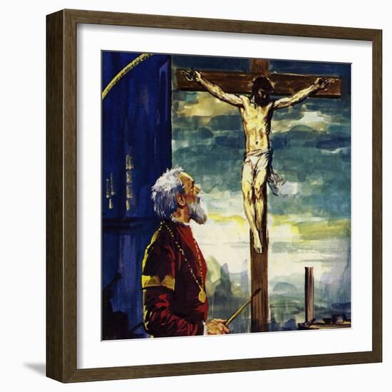 Titian Painted Many Pictures for King Phillip II of Spain, Including His Famous Crucifixion-Luis Arcas Brauner-Framed Giclee Print