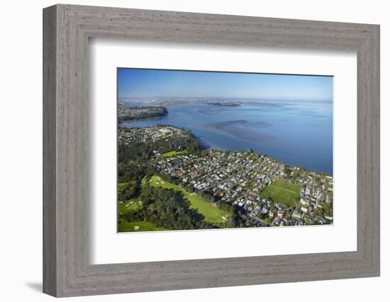 Titirangi Golf Course, Green Bay, and Manukau Harbour, Auckland, North Island, New Zealand-David Wall-Framed Photographic Print