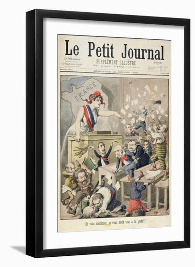 Title Page Depicting a Ruckus in the House of Deputies from the Illustrated Supplement of Le Petit-Henri Meyer-Framed Giclee Print