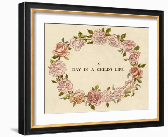 Title Page Design, a Day in a Child's Life-Kate Greenaway-Framed Art Print