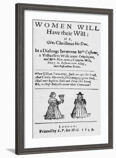 Title Page for 'Women Will Have their Will: or Give Christmas His Due'-null-Framed Giclee Print