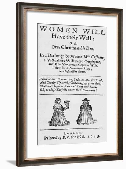 Title Page for 'Women Will Have their Will: or Give Christmas His Due'-null-Framed Giclee Print