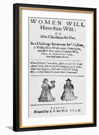 Title Page for 'Women Will Have their Will: or Give Christmas His Due'-null-Framed Giclee Print