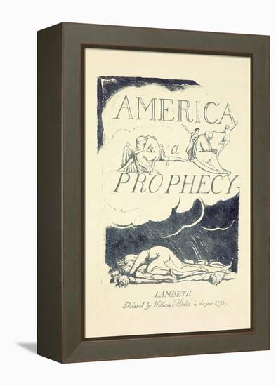 Title Page from 'America, a Prophesy', Mid 1790S-William Blake-Framed Premier Image Canvas