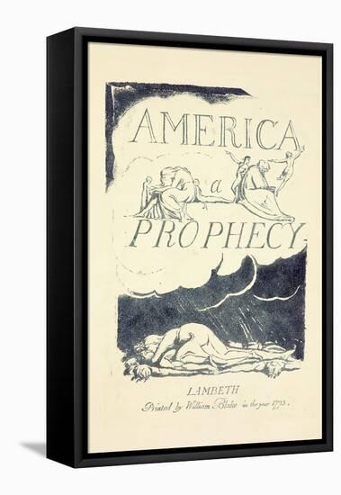 Title Page from 'America, a Prophesy', Mid 1790S-William Blake-Framed Premier Image Canvas