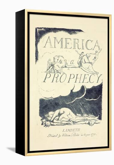 Title Page from 'America, a Prophesy', Mid 1790S-William Blake-Framed Premier Image Canvas