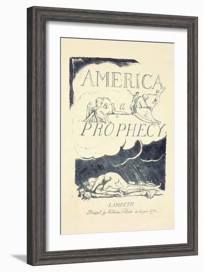 Title Page from 'America, a Prophesy', Mid 1790S-William Blake-Framed Giclee Print