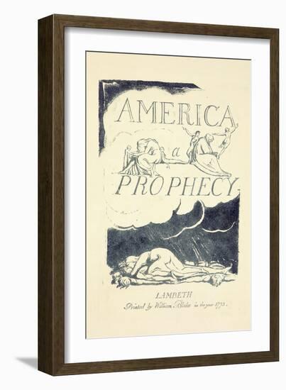 Title Page from 'America, a Prophesy', Mid 1790S-William Blake-Framed Giclee Print