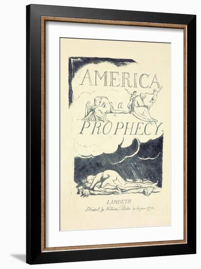 Title Page from 'America, a Prophesy', Mid 1790S-William Blake-Framed Giclee Print