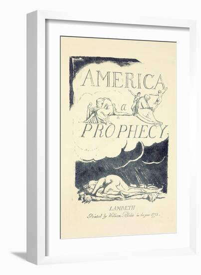 Title Page from 'America, a Prophesy', Mid 1790S-William Blake-Framed Giclee Print