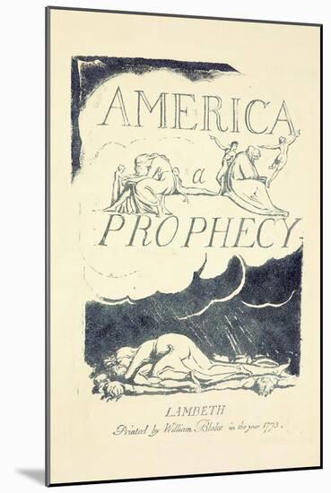Title Page from 'America, a Prophesy', Mid 1790S-William Blake-Mounted Giclee Print