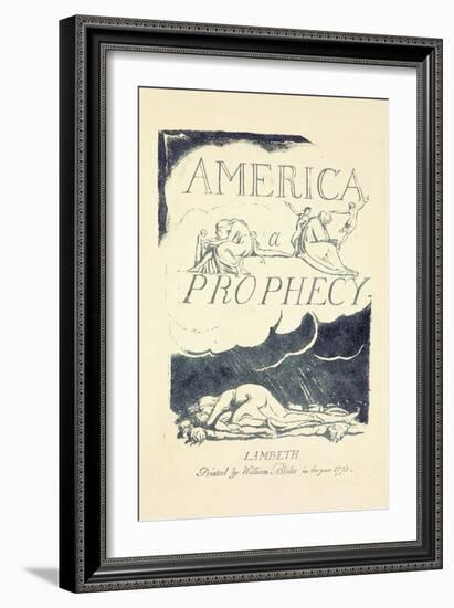 Title Page from 'America, a Prophesy', Mid 1790S-William Blake-Framed Giclee Print