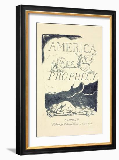 Title Page from 'America, a Prophesy', Mid 1790S-William Blake-Framed Giclee Print