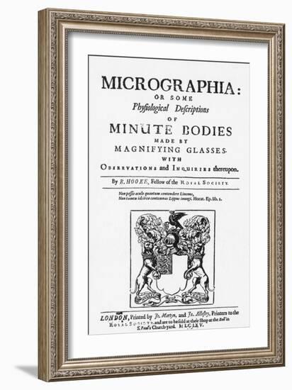 Title Page from Micrographia-Robert Hooke-Framed Giclee Print