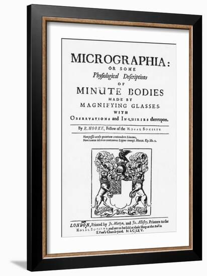 Title Page from Micrographia-Robert Hooke-Framed Giclee Print