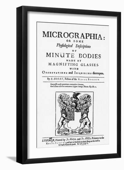 Title Page from Micrographia-Robert Hooke-Framed Giclee Print