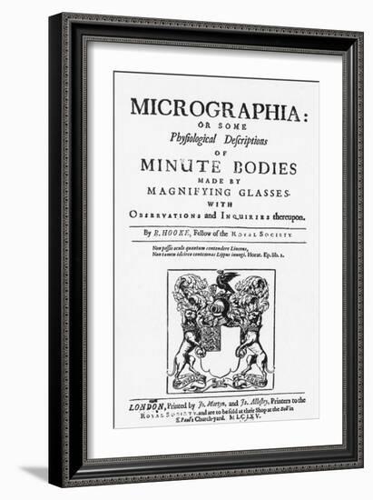 Title Page from Micrographia-Robert Hooke-Framed Giclee Print