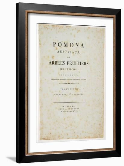 Title Page from 'Pomona Austriaca, Ou Arbres Fruitiers D'Autriche', 1787-96-Johann Kraft-Framed Giclee Print