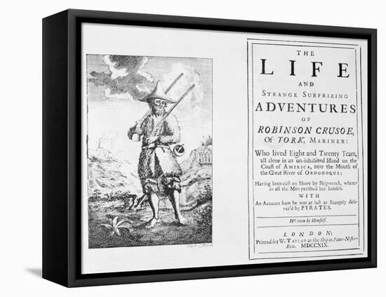 Title Page from Robinson Crusoe by Daniel Defoe-null-Framed Premier Image Canvas