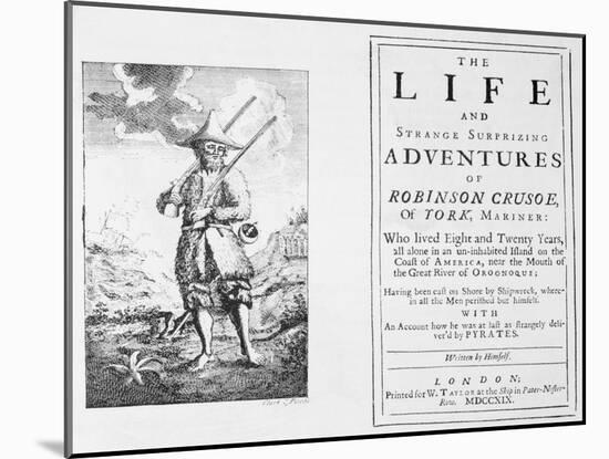 Title Page from Robinson Crusoe by Daniel Defoe-null-Mounted Giclee Print