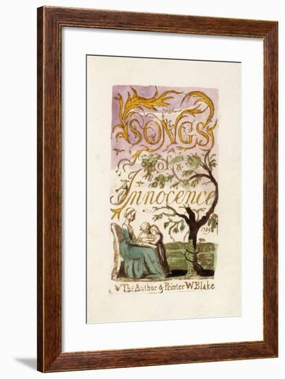 Title Page, from 'Songs of Innocence', 1789-William Blake-Framed Giclee Print