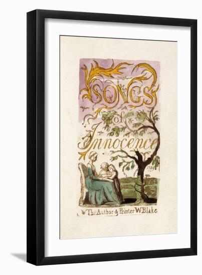 Title Page, from 'Songs of Innocence', 1789-William Blake-Framed Giclee Print