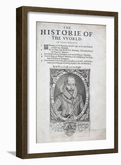 Title page from The Historie of the World by Sir Walter Raleigh, 17th century-Simon de Passe-Framed Giclee Print