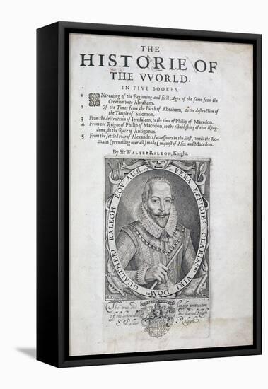 Title page from The Historie of the World by Sir Walter Raleigh, 17th century-Simon de Passe-Framed Premier Image Canvas